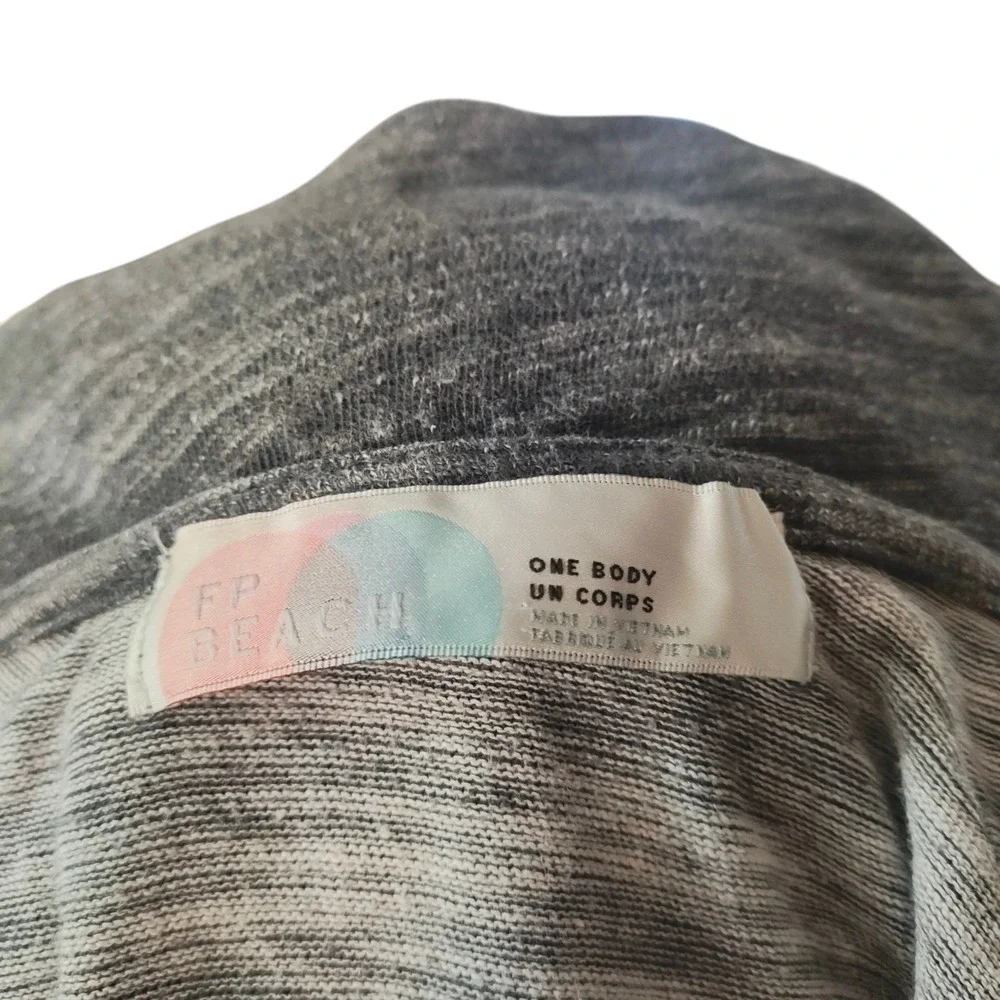 Free People Beach Cocoon Cowl Top Gray Space Dye Cozy Athlesiure Slouchy OS